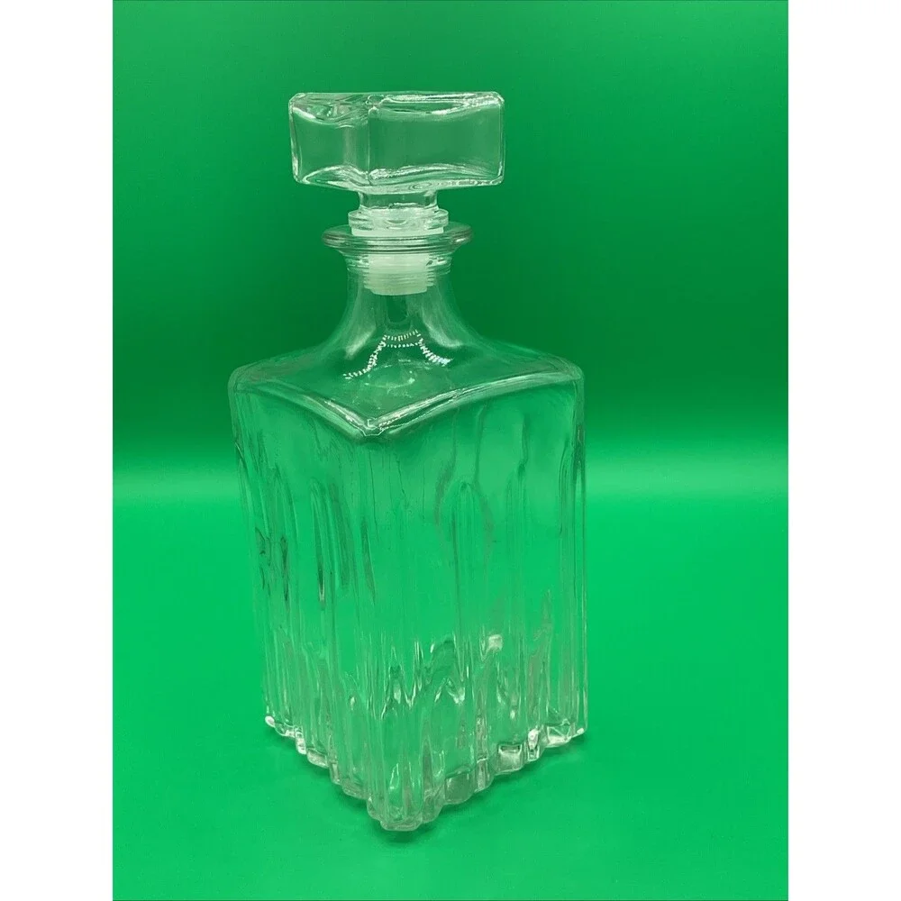 Glass Decanter Bottle Stopper Medium Made in Italy Bar Ware Decorative Container